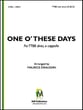 One of These Days TTBB choral sheet music cover